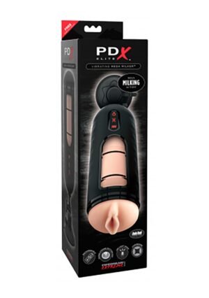 PDX Elite - Masturbator wibrujący Mega Milker z mocną przyssawką, 6 trybów ściskania i 7 programów wibracji