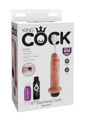 King Cock - Dildo z wytryskiem realistyczne 15 cm cieliste