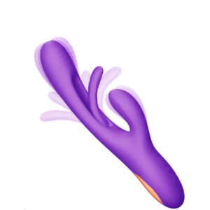 Wibrator damski 3w1 królik z języczkiem, stymulacja punktu G, fioletowy, wielofunkcyjna stymulacja z trzepoczącym języczkiem