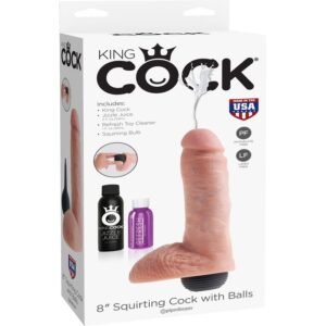 King Cock - Dildo z wytryskiem realistyczne 20 cm cieliste