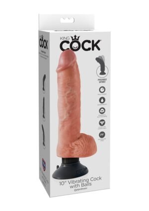 King Cock - Wibrator z przyssawką i jądrami 25 cm cielisty