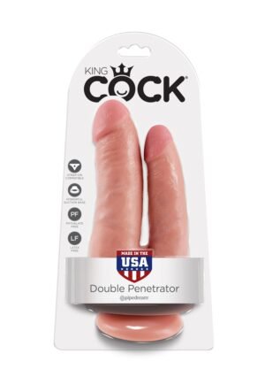 King Cock - Dildo podwójne Double Penetrator 15cm cieliste