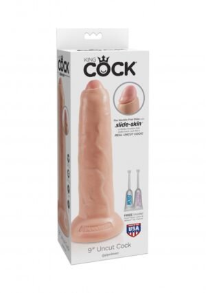 King Cock - Dildo z ruchomym napletkiem 23 cm cieliste