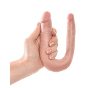King Cock - Dildo podwójne, dwustronne Double Trouble 13cm cieliste